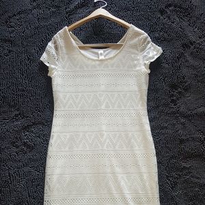 No Boundaries Net Ivory Dress.